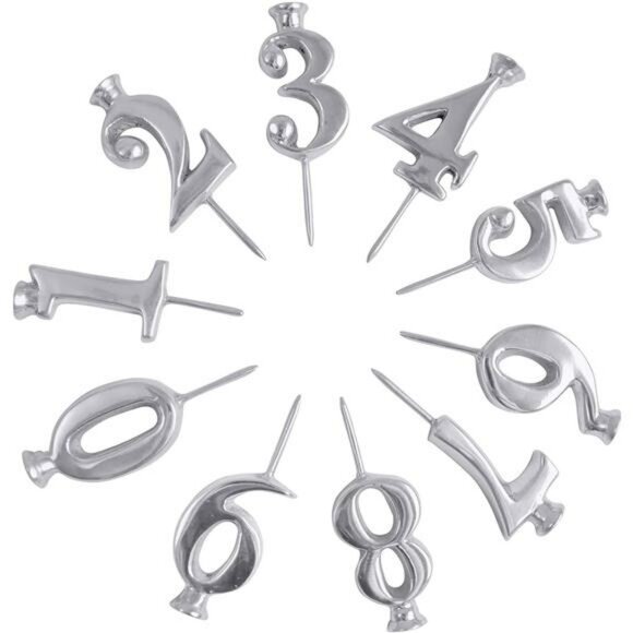 Silver number candle holder set aluminum candleholders for birthday party decor - Picture 1 of 8